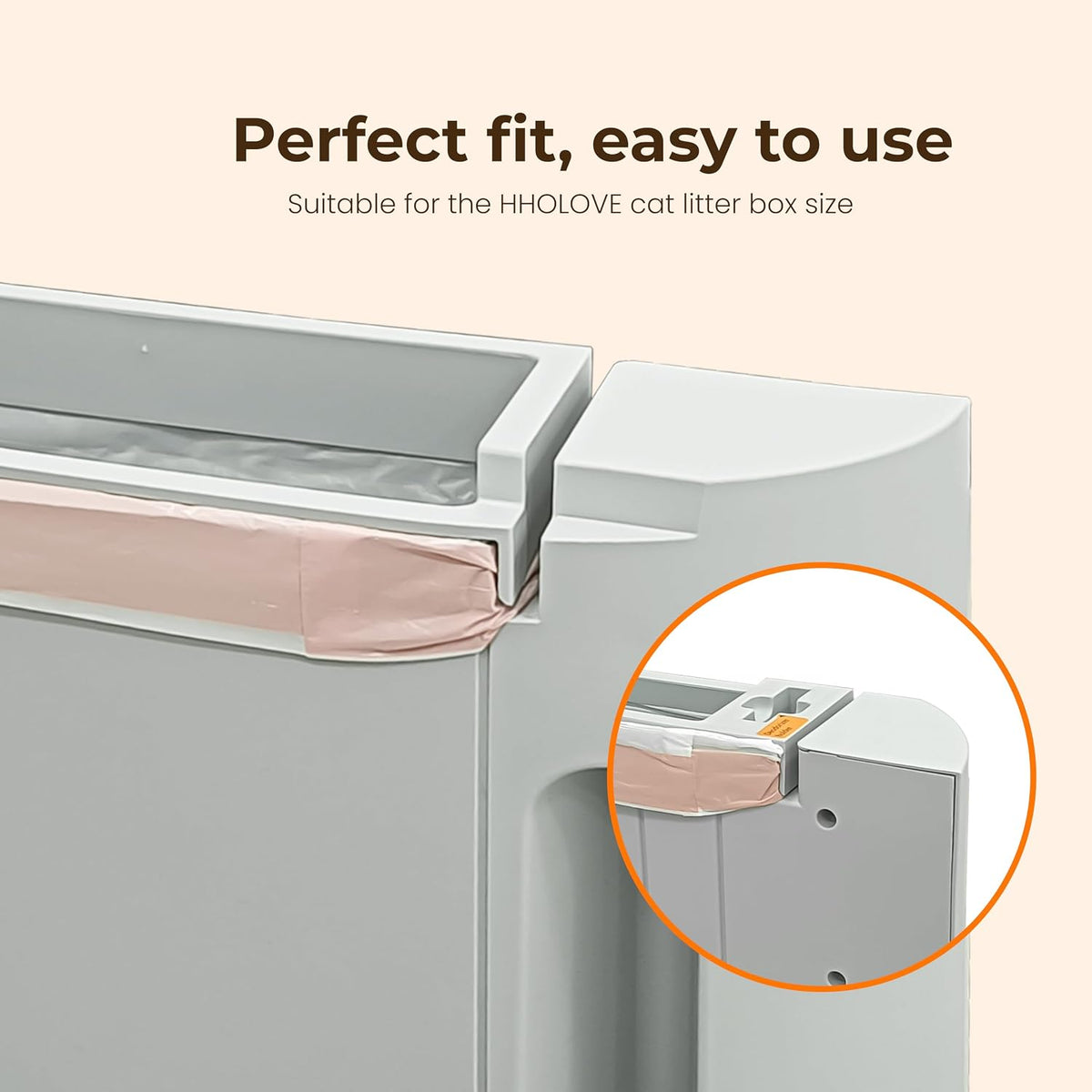 Self Cleaning Litter Box Liner (60 Count), 60L Automatic Litter Box - Extra Large, No More Scoop, Anti-Pinch for Cats 3-22lbs, Advanced Odor Control (Pink)