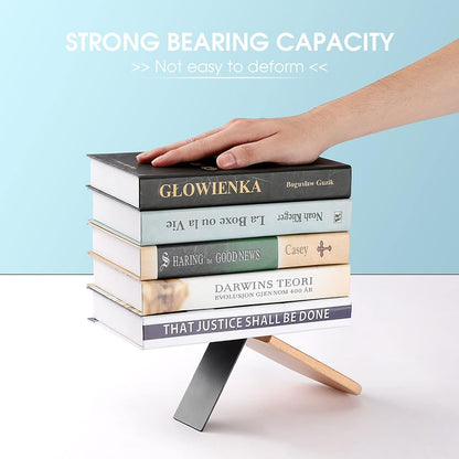 Fashion Beech Wood Bookends, Heavy Duty Bookends, Non Skid Bookend for Shelves, Book Stand for Books/CDs (1 Pair) Light Pink