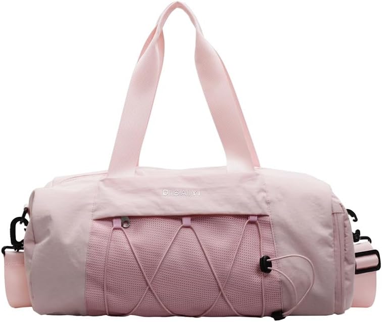 Sports Gym Bag with Wet Dry Compartment, Shoe Storage, Mesh Front Pocket, Luggage Sleeve (Pink)