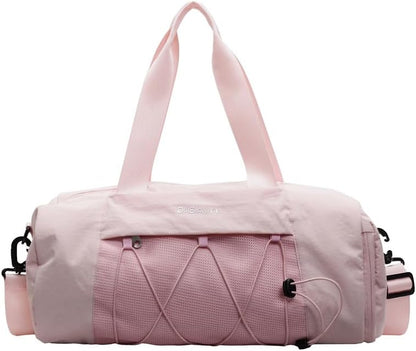 Sports Gym Bag with Wet Dry Compartment, Shoe Storage, Mesh Front Pocket, Luggage Sleeve (Pink)