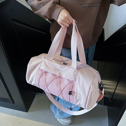 Sports Gym Bag with Wet Dry Compartment, Shoe Storage, Mesh Front Pocket, Luggage Sleeve (Pink)