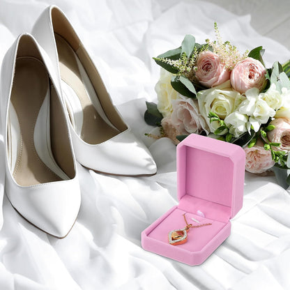 24 Pcs Pink Velvet Jewelry Gift Boxes Bulk