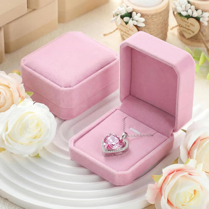 24 Pcs Pink Velvet Jewelry Gift Boxes Bulk