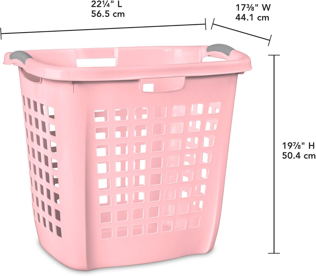 4-Pack Ultra Easy Carry Laundry Basket, Plastic Clothes Hamper Bin w/Comfort Grip Handles & Rim, 2.1 Bushel Capacity, Pink Frost