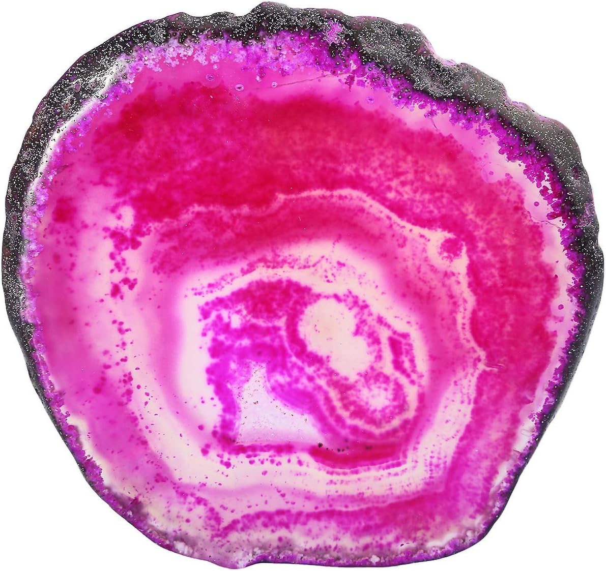 1PC 3-4.3" Pink Agate Slices Geode Stones Place Card