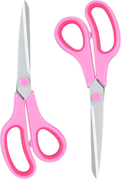 Scissors for Office Home School Craft Sewing Fabric Supplies(Pink), 8 Inch