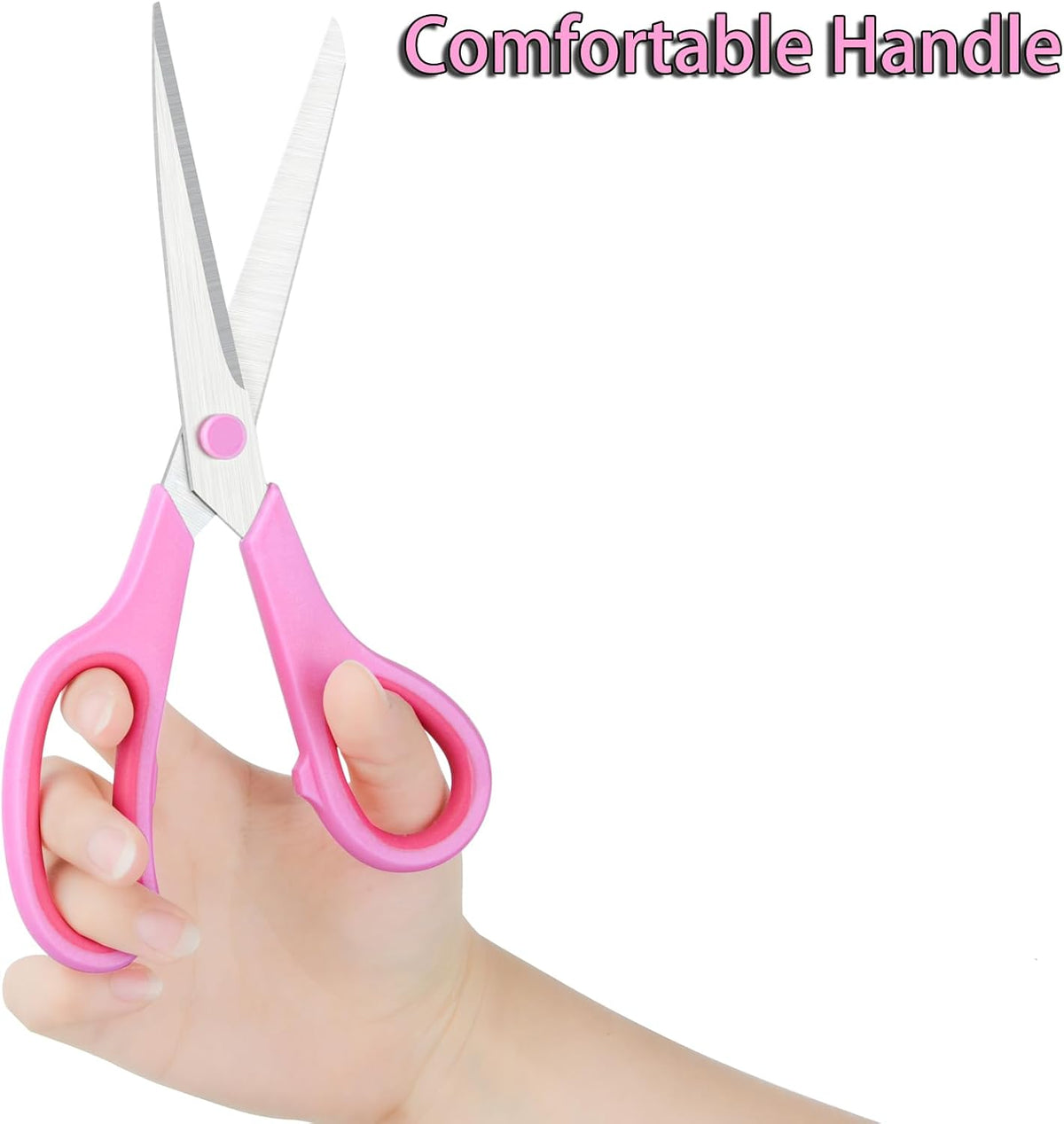 Scissors for Office Home School Craft Sewing Fabric Supplies(Pink), 8 Inch