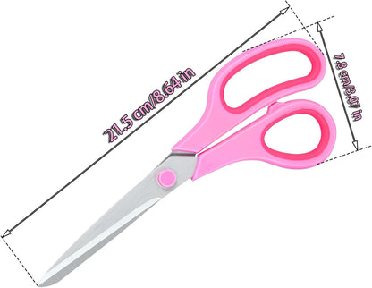 Scissors for Office Home School Craft Sewing Fabric Supplies(Pink), 8 Inch