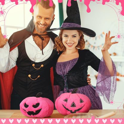 3 Pack Halloween Pink Pumpkin Throw Pillows