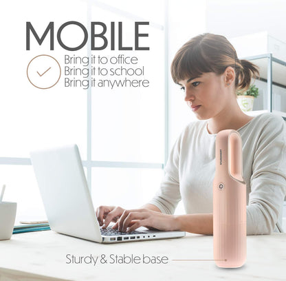 Portable Hand Vacuum Cleaner for Dust Pet Hair Dirt Home Car Interior, Furniture Lightweight Easy to Use, Compact Design Battery Rechargeable with USB-C Cable Pink
