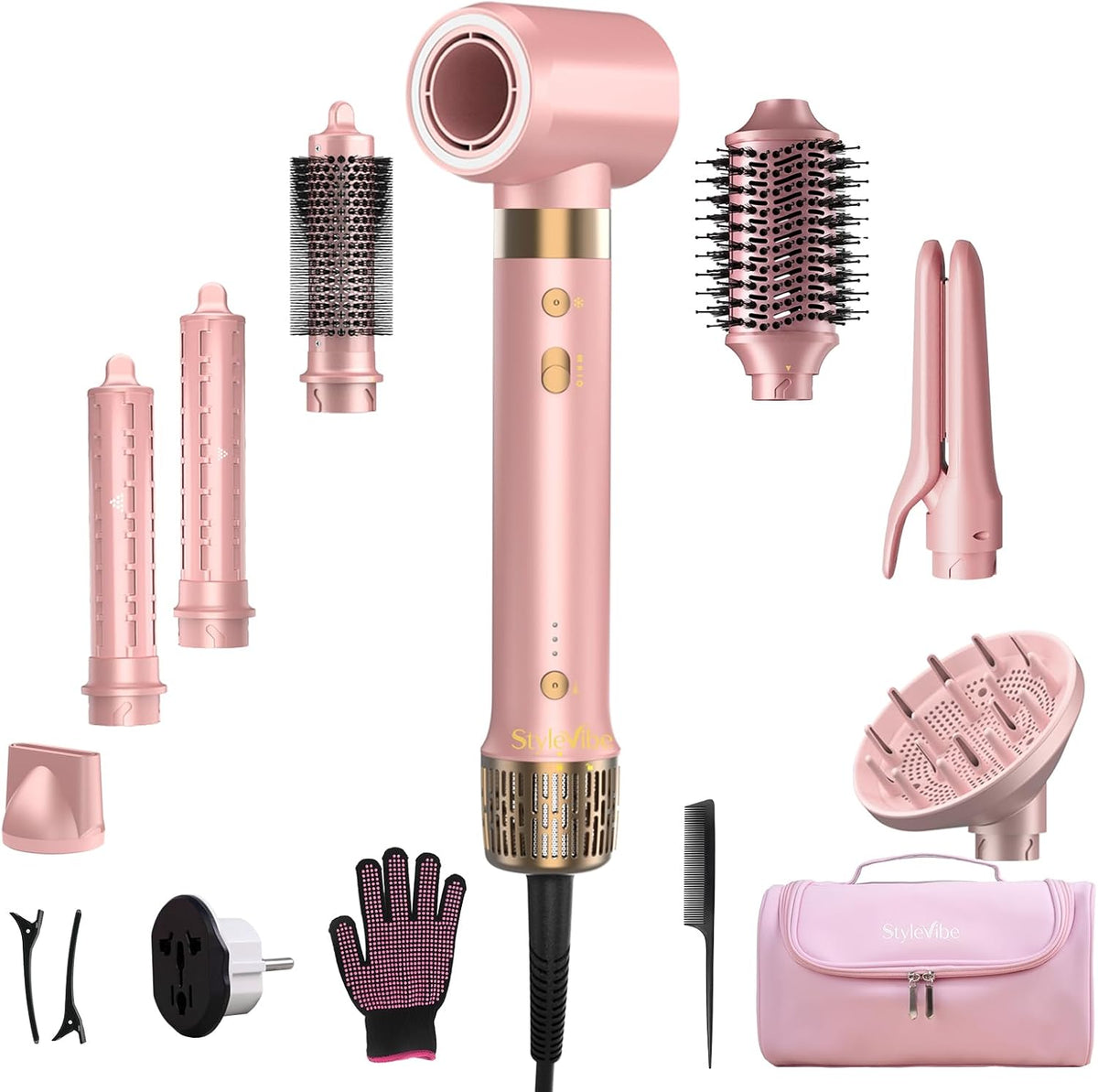 Mythsight StyleVibe Dual Voltage 8-in-1 Air Styler with Diffuser Hair Dryer
