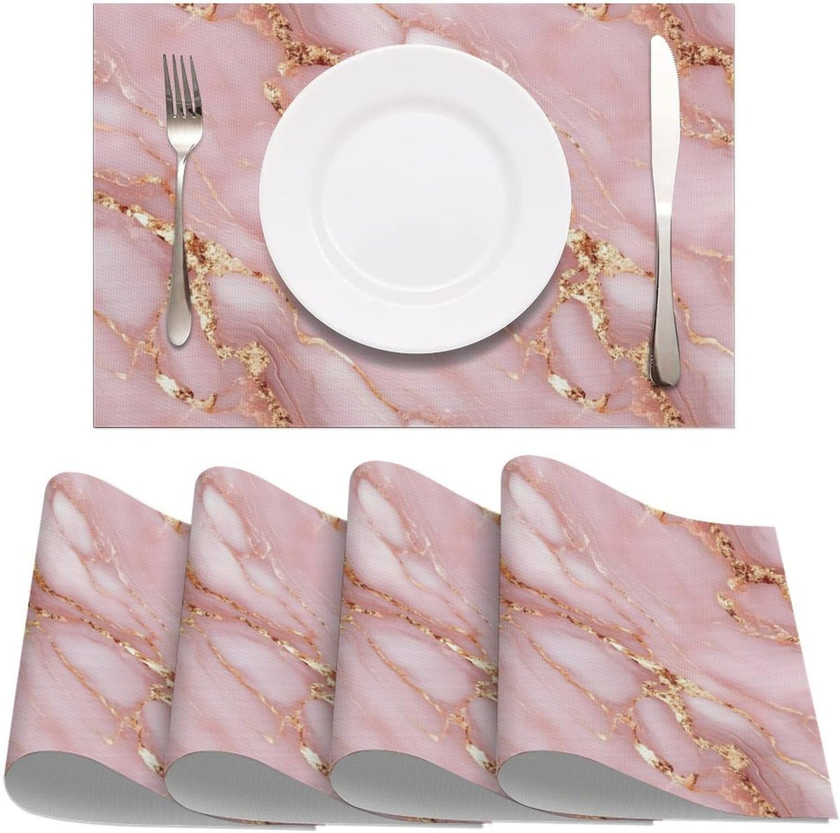 Pink Gold Marble Placemats