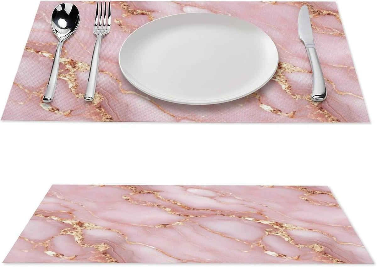 Pink Gold Marble Placemats