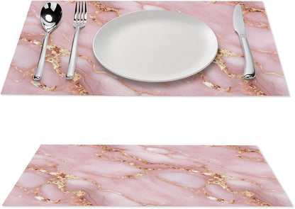 Pink Gold Marble Placemats