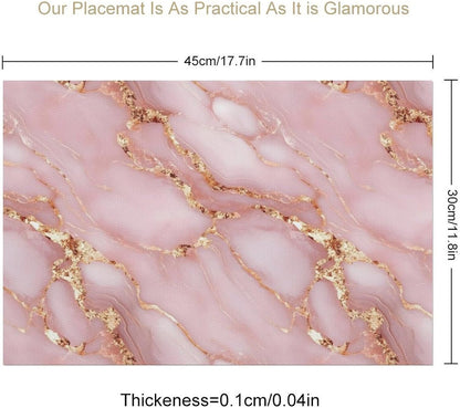 Pink Gold Marble Placemats