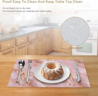 Pink Gold Marble Placemats