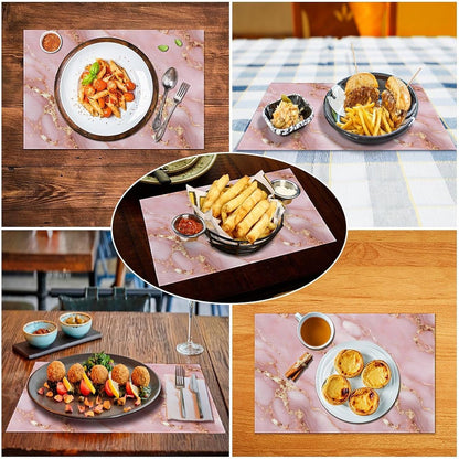 Pink Gold Marble Placemats
