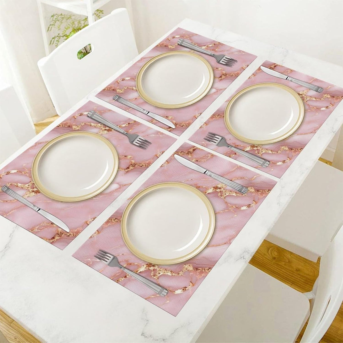 Pink Gold Marble Placemats