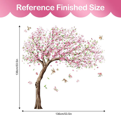 54in H Large Cherry Blossom Tree Wall Decals for Girls Bedroom