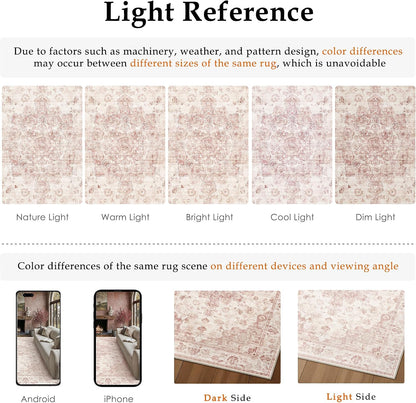 8x10 Pink Neutral Area Rug