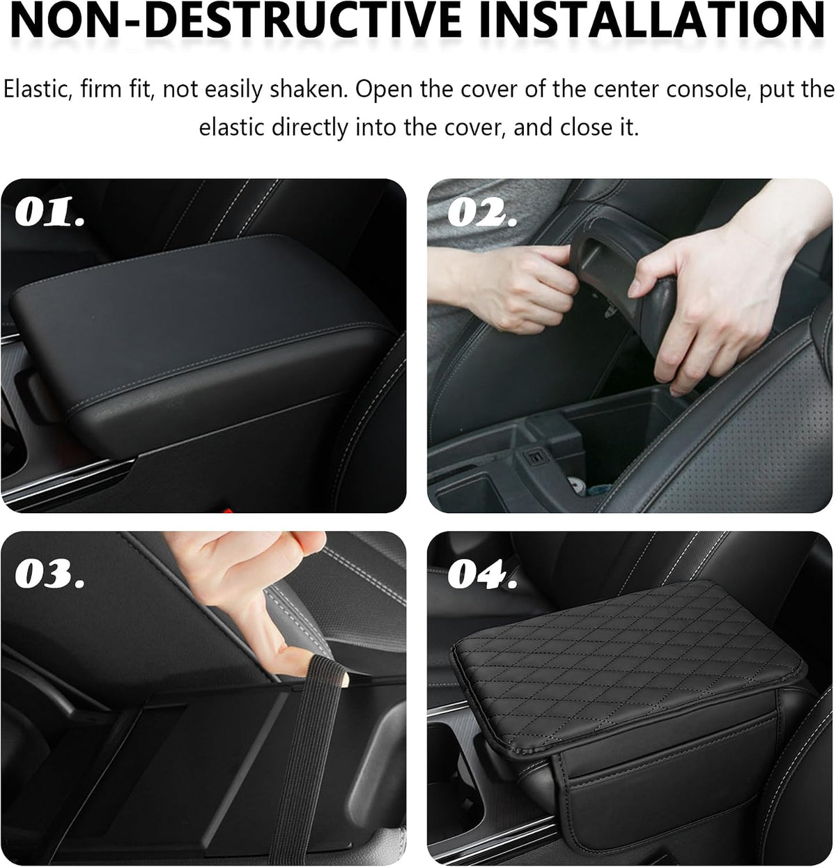Upgraded Car Center Console Cover,Microfiber Leather Car Armrest Cover Cushion with 2 Storage Bags,Universal Car Armrest Storage Box (Pink)