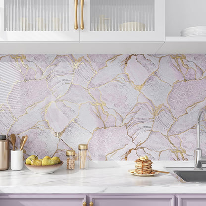 Gold Pink Marble Contact Paper for Countertops Waterproof Peel and Stick Countertops for Kitchen Bathroom 15.7''x118'' Self Adhesive Vinyl Countertop Contact Paper Marble Wallpaper for Counter