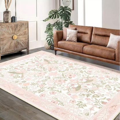 Pink Rug 3x5 Washable Area Rugs for Bedroom Living Room Boho