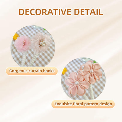 Flower Curtain Tiebacks - 2 Pack No Drill Decorative Holdbacks