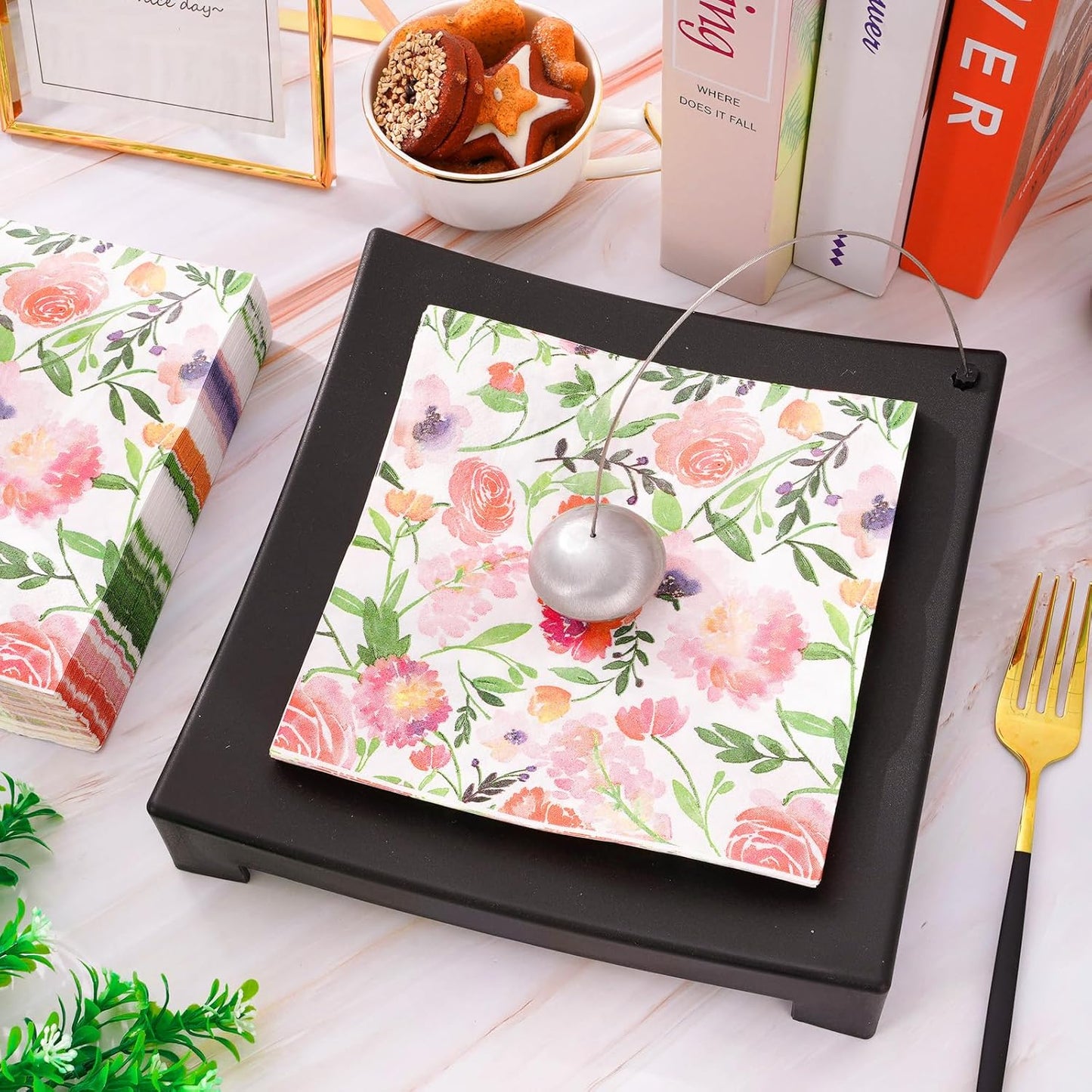 80Pcs Floral Paper Napkins Watercolor Pink Flowers Disposable Luncheon Napkins Spring Summer Dessert Dinner Hand Napkin for Wedding Birthday Baby Shower