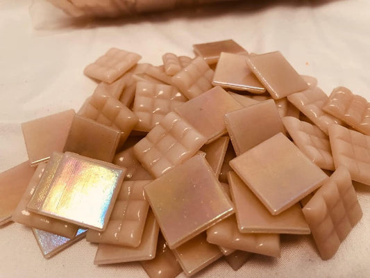 3/4" Pink Glass Tile - K 82 Rose Petal - 1 lb Bag Brand Mosaic Tile