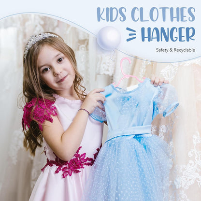 Plastic Baby Hangers for Closet 20 Pack, Durable Plastic Kids Hangers for Baby Clothes, Thin & Compact Childrens Hangers, Space Saving Pink Baby Hanger, Small Hanger for Kids Clothes