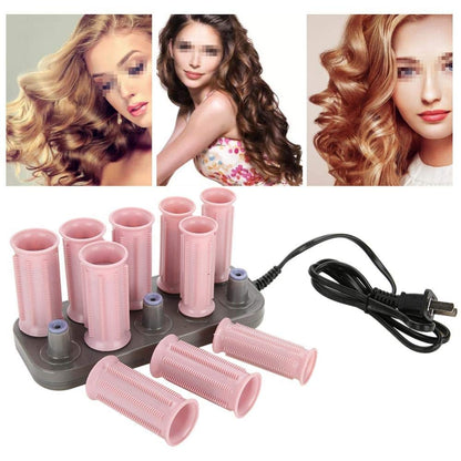 Heated Roller, 10 Piece Hair Curler Set, Classic Hair Tool for Short Hair and Long Hair, Upgrade, ABS High Temperature Resistance Material, Fast Heat, Rechargeable, Includes Bag, Pink