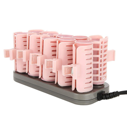 Heated Roller, 10 Piece Hair Curler Set, Classic Hair Tool for Short Hair and Long Hair, Upgrade, ABS High Temperature Resistance Material, Fast Heat, Rechargeable, Includes Bag, Pink