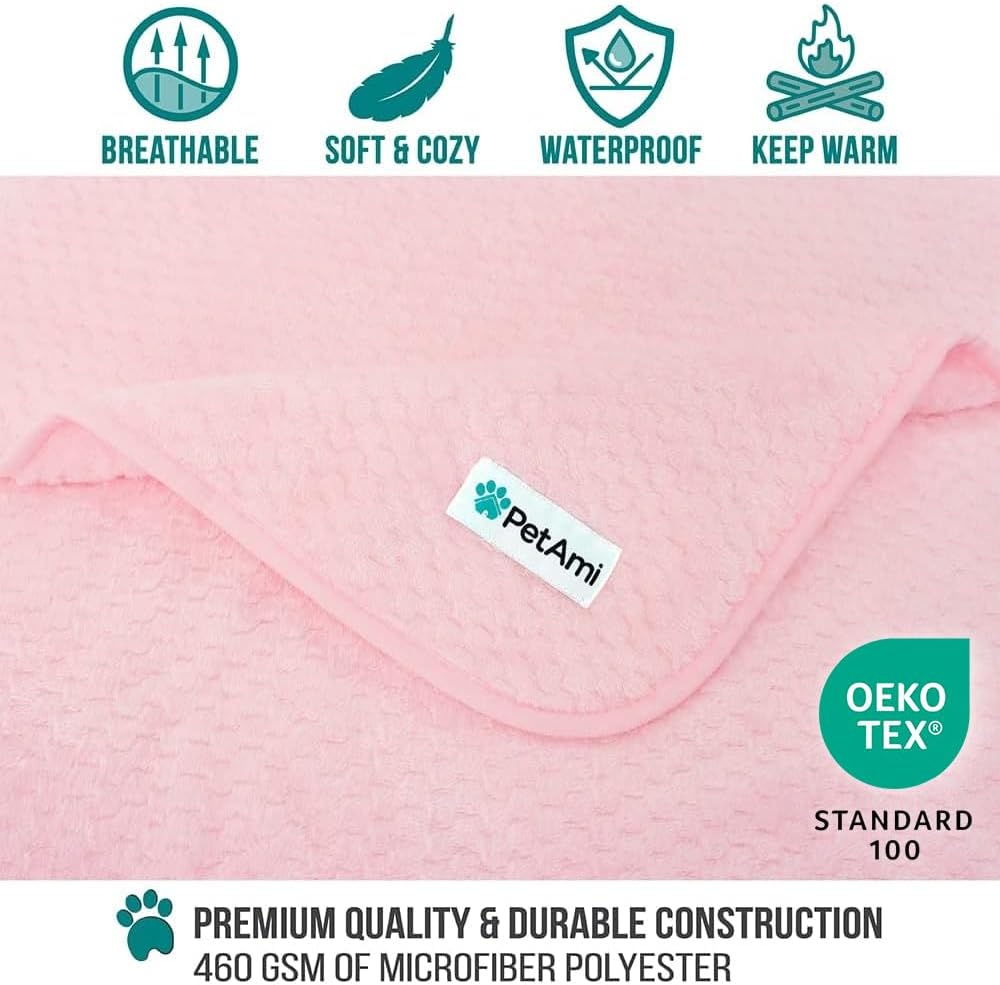 Waterproof Dog Blanket, Leakproof Puppy Blanket, 29x40 Light Pink