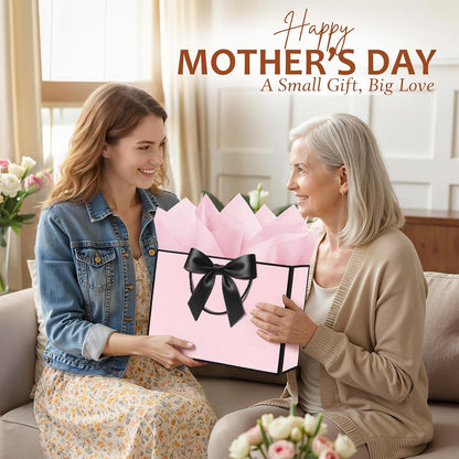 Pink Gift Bags Medium with Handles 2PCS for Wedding Birthday Party