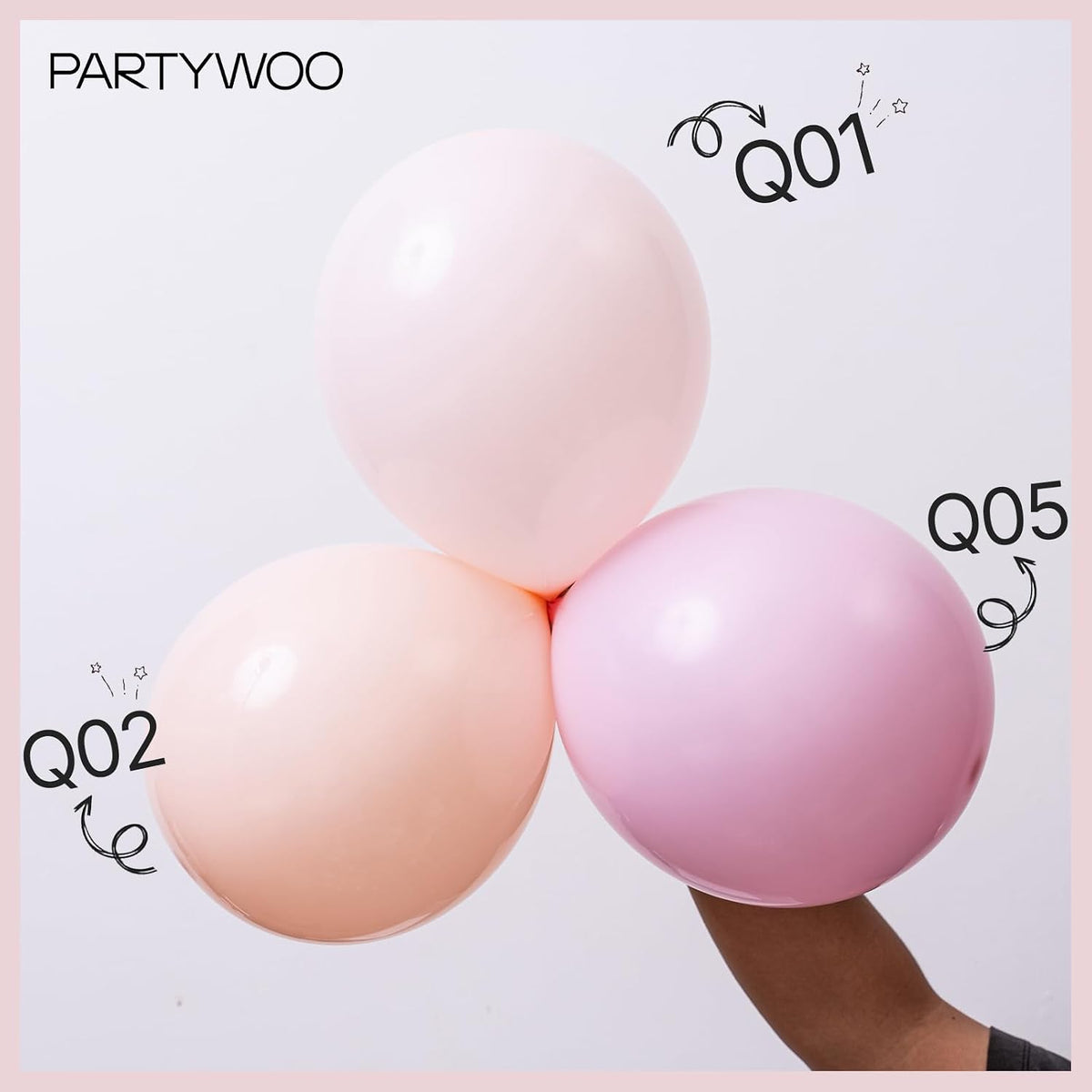 Pale Pink Balloons 50pcs Light Pastel Baby Pink Color 12 Inch