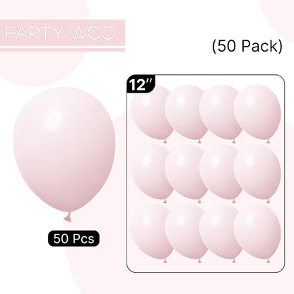 Pale Pink Balloons 50pcs Light Pastel Baby Pink Color 12 Inch