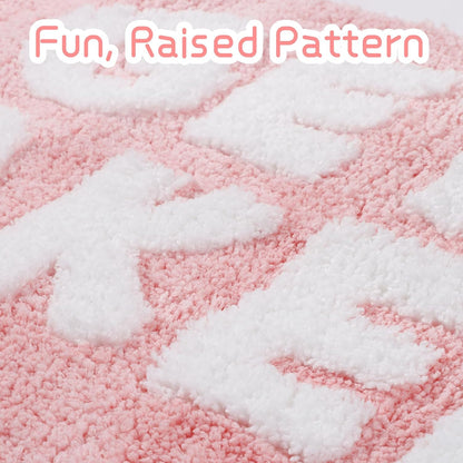 Pink Get Naked Bath Mat Girly Funny Small Bathroom Rugs