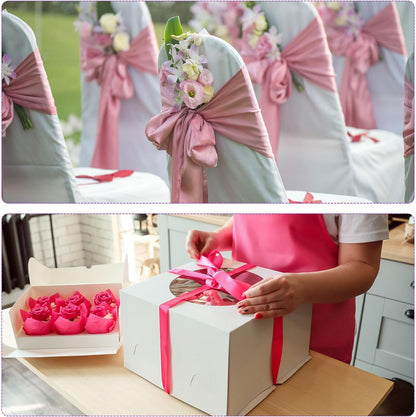 3/4 inch 25 Yards Satin Ribbon Thin Double Face Fabric Grosgrain Ribbon for Gift Wrapping Floral Hair Flower Bouquet, Pastel Pink