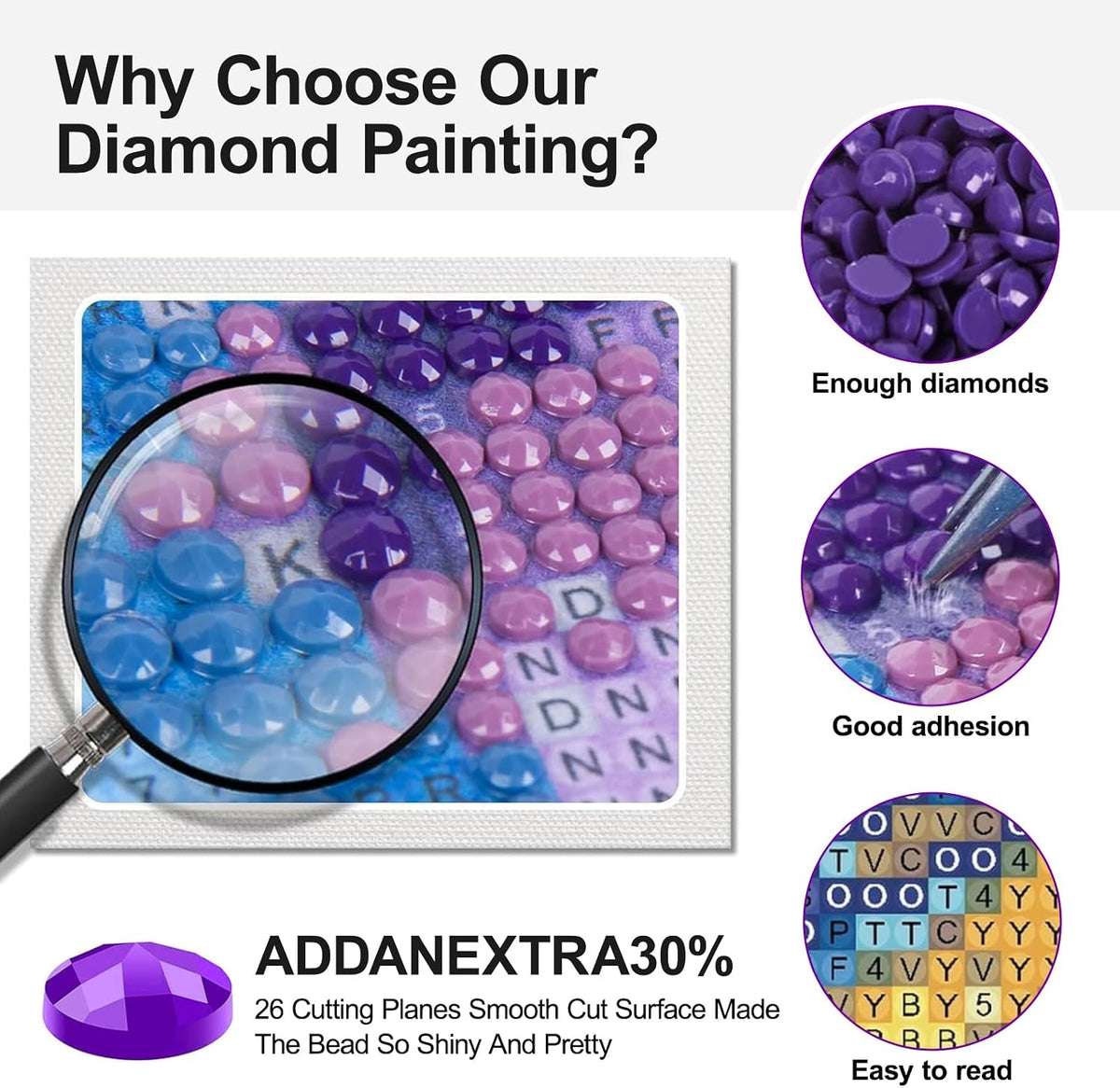 6 Pack Pink Diamond Art Kits for Adults, Diamond Painting Kits for Beginner