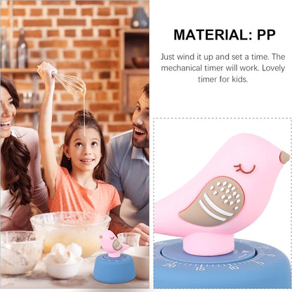 Mechanical Kitchen Timer Manual Wind up Cooking Timer Cartoon Countdown with Alarm for Home Kitchen Kids Activities Salon Use 3.54 X 2.75 X 2.75 in