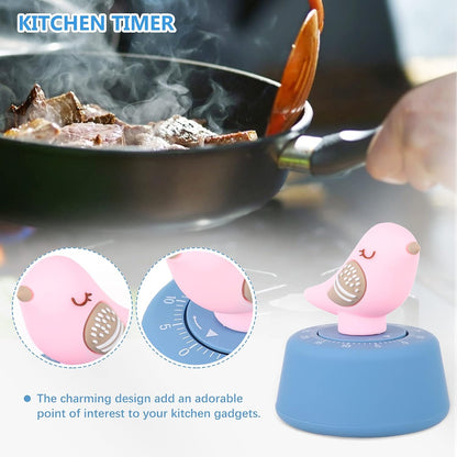 Mechanical Kitchen Timer Manual Wind up Cooking Timer Cartoon Countdown with Alarm for Home Kitchen Kids Activities Salon Use 3.54 X 2.75 X 2.75 in