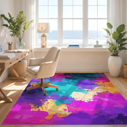 5'x7' Smooth Finish Abstract Abstract Washable Mat, Pink for Guest Room, Lounge, Apartment, Flatweave & Snag-Free Daily Traffic Ready Area Rug | 2142251