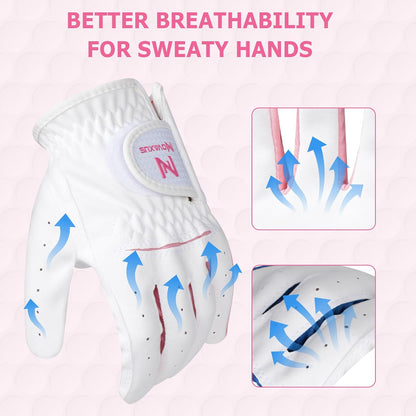 Kids Left Hand Golf Gloves Premium Breathable Youth Junior Toddler Golf Gloves for Boys and Girls