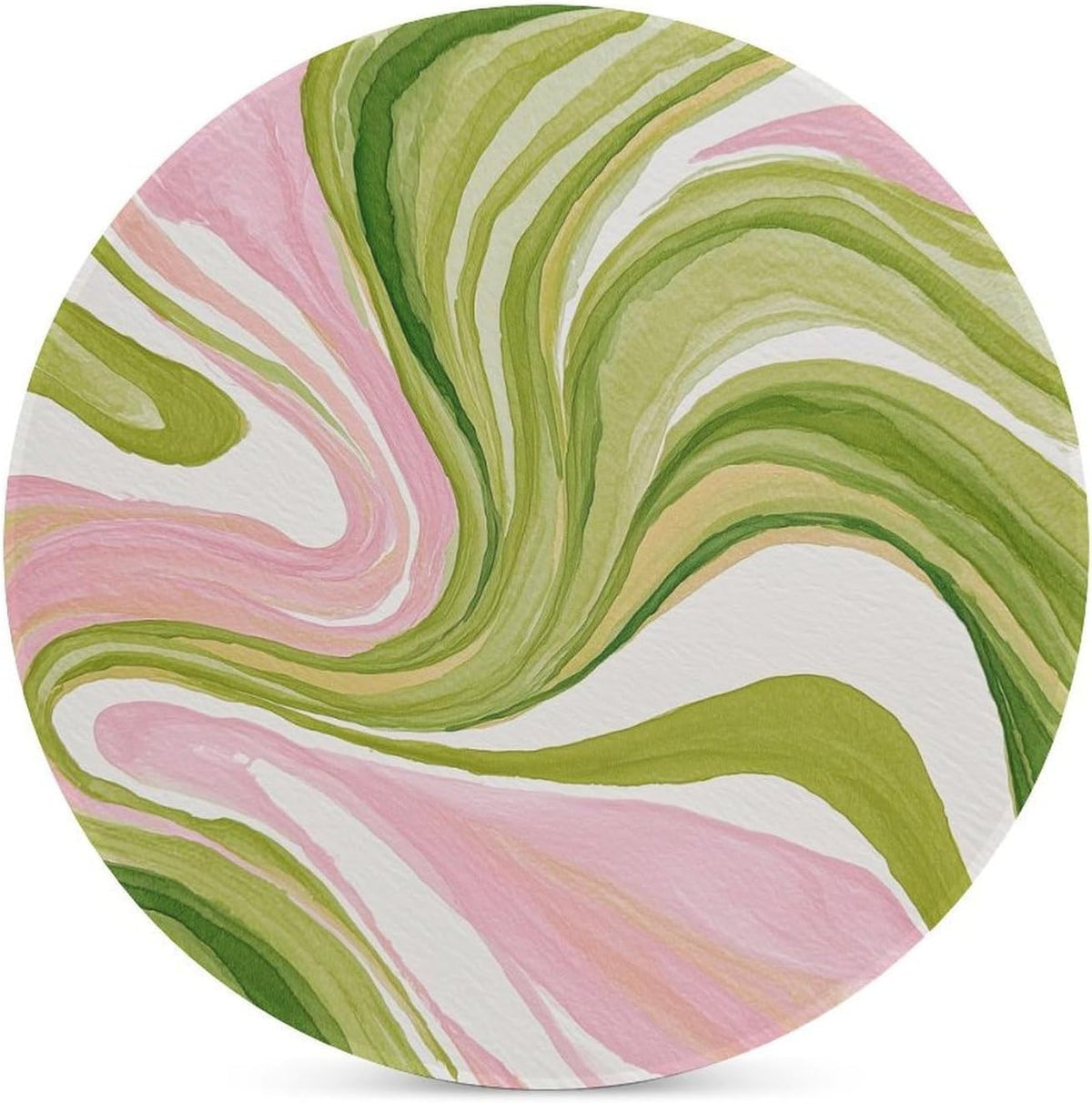 Watercolor Light Pink Green Swirl Marble Coasters Set of 4 Absorbent Coasters