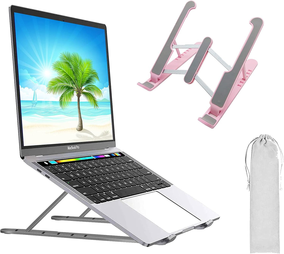 Laptop Stand for Desk,Very Portable and use Anywhere,Compatible with 9-15 inch Laptops(Plastic Pink)