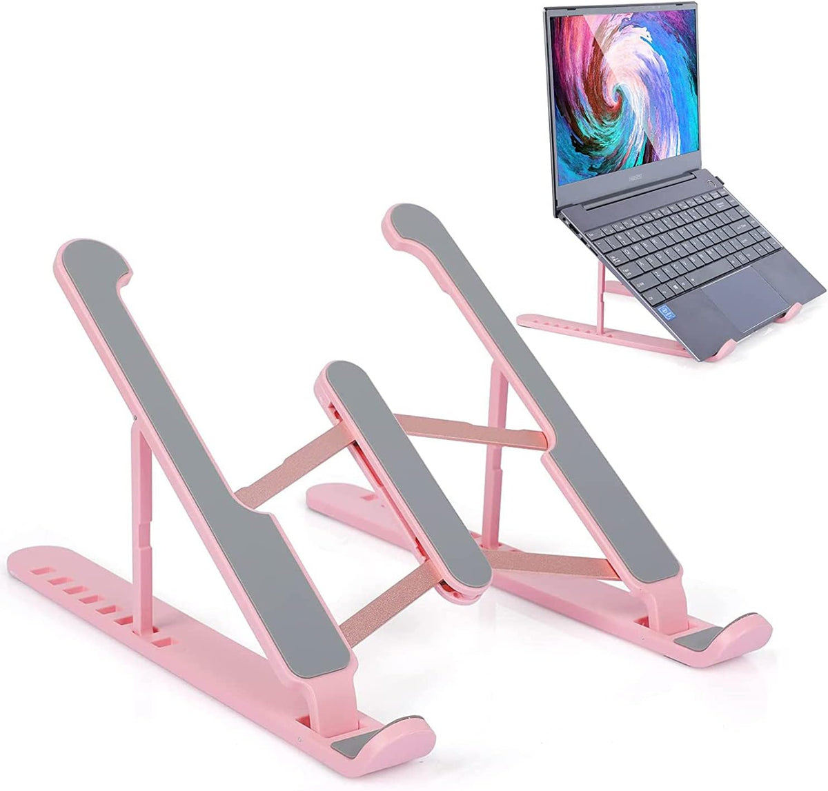 Laptop Stand for Desk,Very Portable and use Anywhere,Compatible with 9-15 inch Laptops(Plastic Pink)