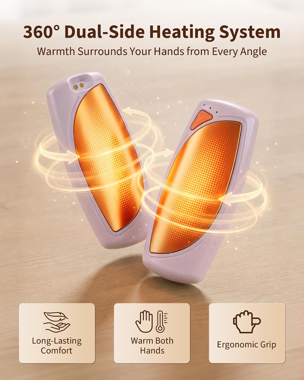 14000mAh Rechargeable Hand Warmers 2 Pack, Ultra-Long Battery Life Portable Heater, Dual-Side Fast-Heating, USB-C Charging Case Gifts for Outdoor Camping Hunting