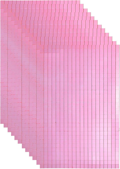 10800 PCS Glass Mirrors Disco Ball Tiles Self-Adhesive Pink Mirror Mosaic Tiles 5 x 5mm for Disco Ball, DIY Craft, KTV Decoration 18 Sheet