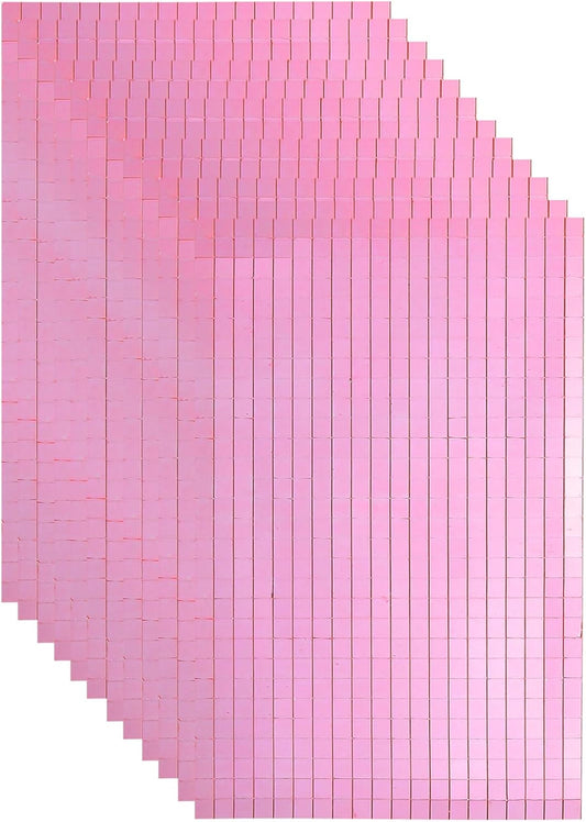 10800 PCS Glass Mirrors Disco Ball Tiles Self-Adhesive Pink Mirror Mosaic Tiles 5 x 5mm for Disco Ball, DIY Craft, KTV Decoration 18 Sheet